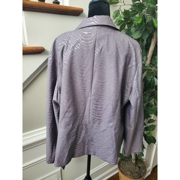 T. Milano Purple 100% Polyester Long Sleeve Single Breasted Blazer Size 22W - Picture 7 of 11
